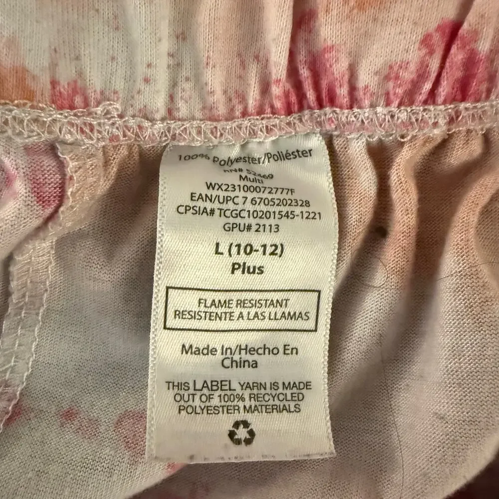 Justice Girls Pink Orange Tie Dye Athletic Shorts ‣ Size Large 10-12 Plus